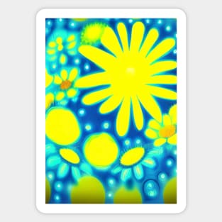 BRIGHT SUNNY LEMON YELLOW FLOWERS Sticker